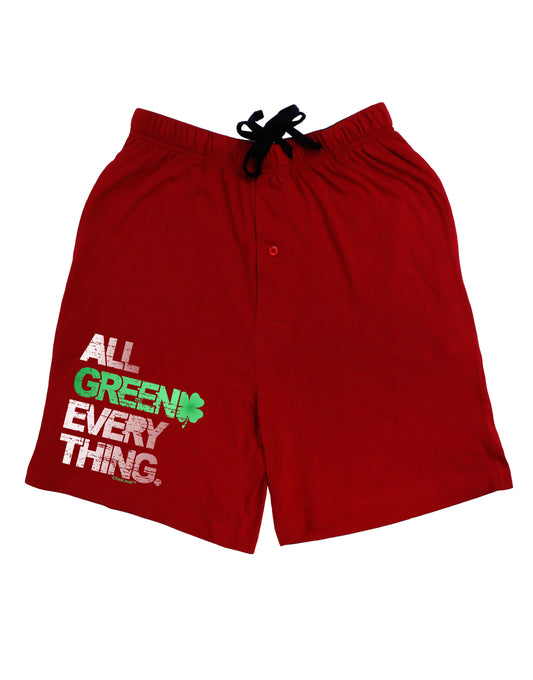 All Green Everything Distressed Adult Lounge Shorts-Lounge Shorts-TooLoud-Red-Small-Davson Sales