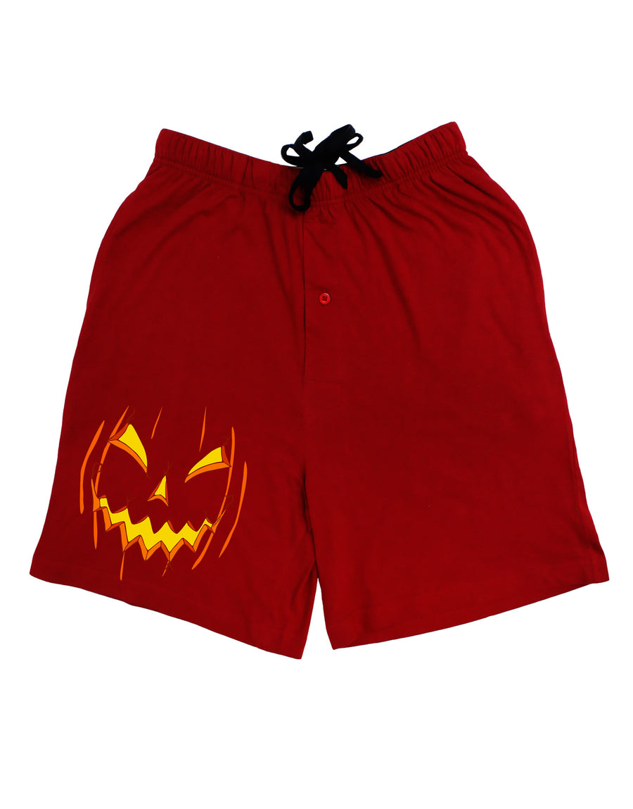 Halloween Scary Evil Jack O Lantern Pumpkin Adult Lounge Shorts - Red- Medium-Lounge Shorts-TooLoud-Davson Sales