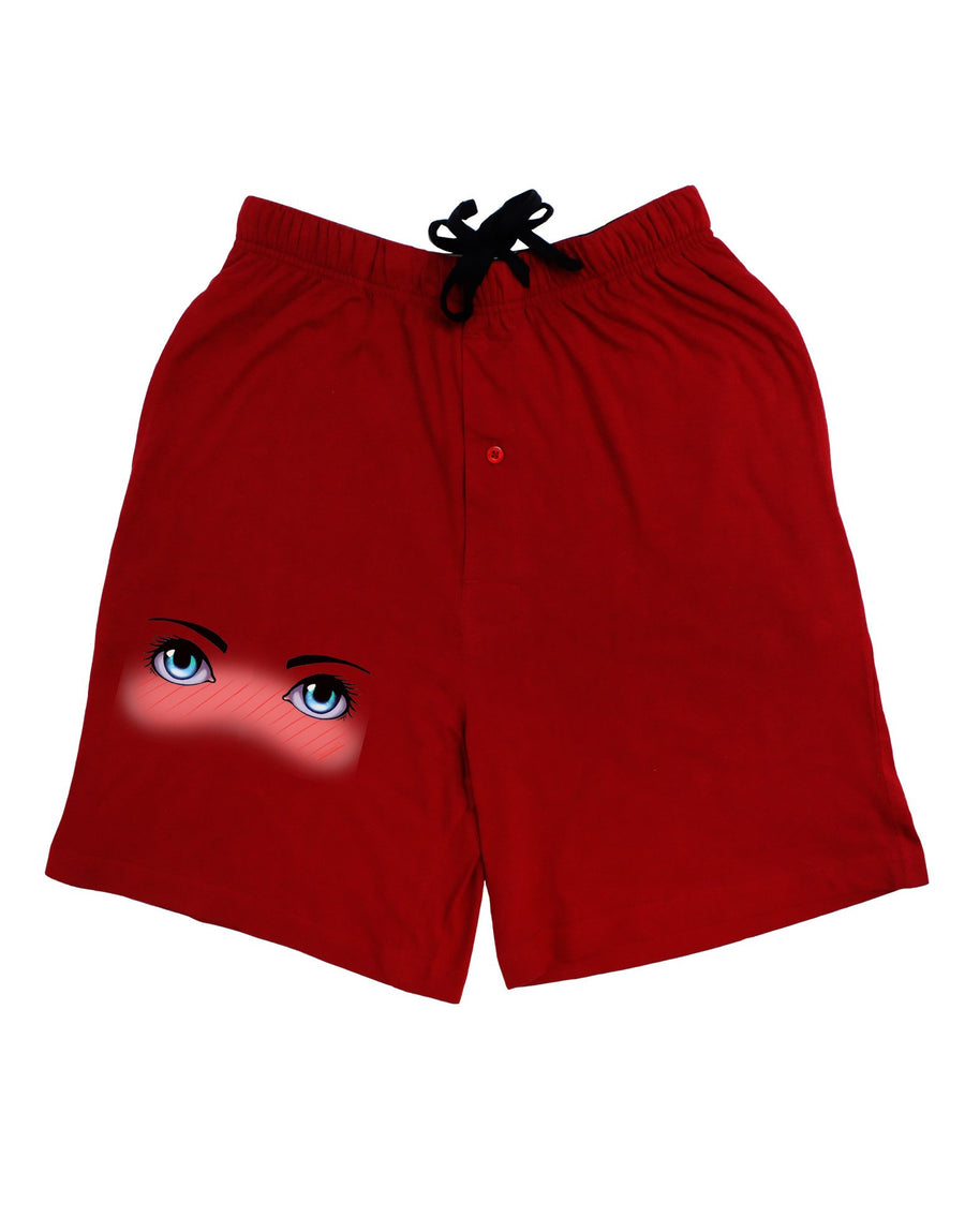 Blushing Anime Eyes Adult Lounge Shorts-Lounge Shorts-TooLoud-Red-2XL-Davson Sales