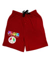 PLUR Rainbow Relaxed Adult Lounge Shorts-Lounge Shorts-TooLoud-Red-Small-Davson Sales