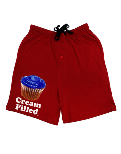 Cream Filled Blue Cupcake Design Adult Lounge Shorts - Red or Black by TooLoud-Lounge Shorts-TooLoud-Black-Small-Davson Sales