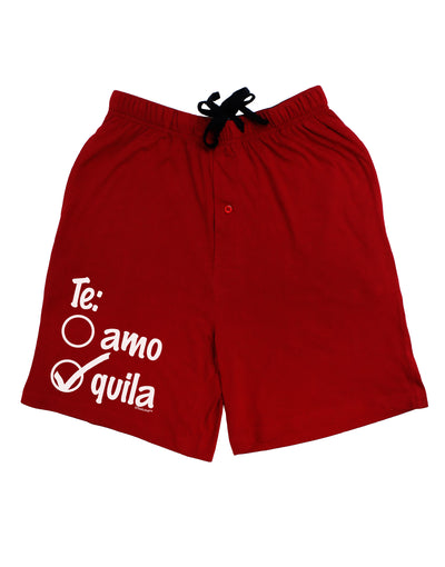 Tequila Checkmark Design Adult Lounge Shorts - Red or Black by TooLoud-Lounge Shorts-TooLoud-Red-Small-Davson Sales