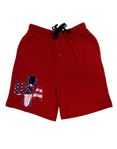 USA Bobsled Adult Lounge Shorts by TooLoud-Lounge Shorts-TooLoud-Red-Small-Davson Sales