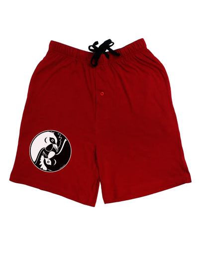 TooLoud Yin Yang Chicken Adult Lounge Shorts-Lounge Shorts-TooLoud-Red-Small-Davson Sales