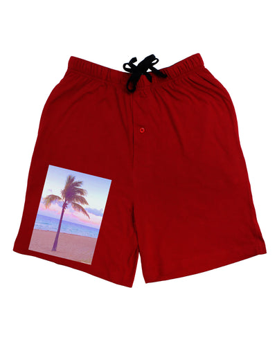 Palm Tree Beach Filter Adult Lounge Shorts-Lounge Shorts-TooLoud-Red-Small-Davson Sales