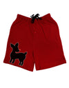 Cute Rudolph Silhouette - Christmas Adult Lounge Shorts - Red or Black by TooLoud-Lounge Shorts-TooLoud-Black-Small-Davson Sales