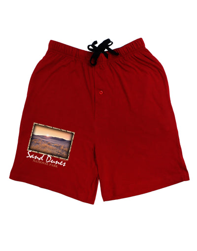 Colorado Sand Dunes Text Relaxed Adult Lounge Shorts-Lounge Shorts-TooLoud-Red-Small-Davson Sales