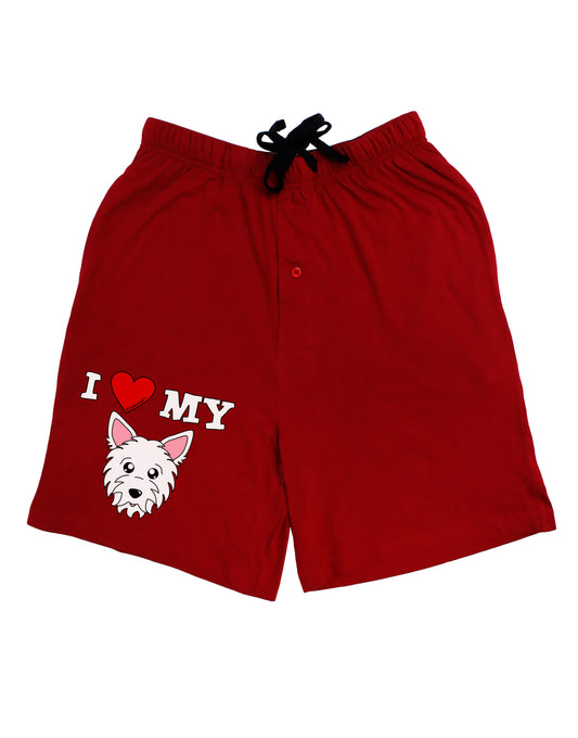 I Heart My - Cute Westie Dog Adult Lounge Shorts - Red or Black by TooLoud-Lounge Shorts-TooLoud-Black-Small-Davson Sales
