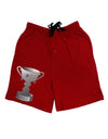 Number One Dad Trophy - Grayscale Adult Lounge Shorts-Lounge Shorts-TooLoud-Red-Small-Davson Sales