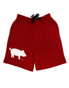 Pig Silhouette Design Adult Lounge Shorts - Red or Black by TooLoud-Lounge Shorts-TooLoud-Black-Small-Davson Sales