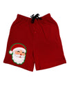 Cute Santa Claus Face Faux Applique Adult Lounge Shorts - Red or Black by TooLoud-TooLoud-Red-Small-Davson Sales