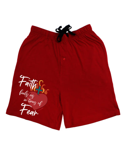 Faith Fuels us in Times of Fear Dark Adult Lounge Shorts-Lounge Shorts-TooLoud-Red-Small-Davson Sales