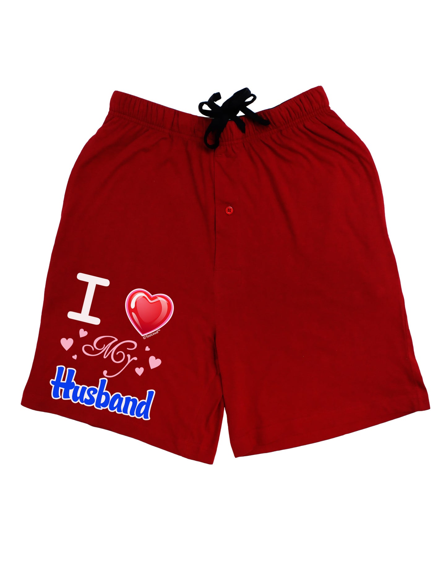 I Love Heart My Husband Adult Lounge Shorts - Red or Black-Lounge Shorts-TooLoud-Red-Small-Davson Sales