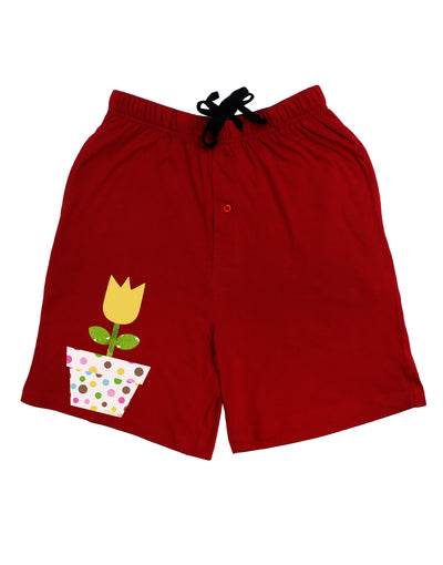 Easter Tulip Design - Yellow Adult Lounge Shorts - Red or Black by TooLoud-Lounge Shorts-TooLoud-Black-Small-Davson Sales