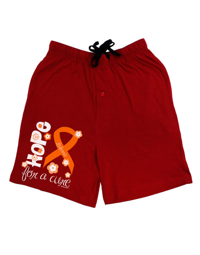 Hope for a Cure - Orange Ribbon Leukemia - Flowers Adult Lounge Shorts-Lounge Shorts-TooLoud-Red-Small-Davson Sales