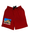 Colorado Snowy Mountains Text Relaxed Adult Lounge Shorts-Lounge Shorts-TooLoud-Red-Small-Davson Sales