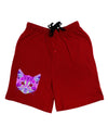 Geometric Kitty Purple Adult Lounge Shorts-Lounge Shorts-TooLoud-Red-Small-Davson Sales