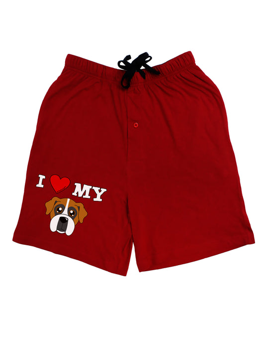 I Heart My - Cute Boxer Dog Adult Lounge Shorts - Red or Black by TooLoud-Lounge Shorts-TooLoud-Black-Small-Davson Sales