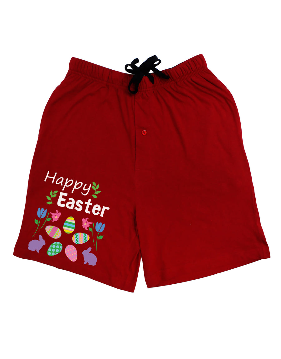 Happy Easter Design Adult Lounge Shorts - Red- Medium-Lounge Shorts-TooLoud-Davson Sales