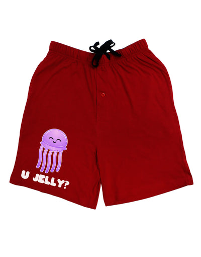 U Jelly Cute Jellyfish Adult Lounge Shorts by TooLoud-Lounge Shorts-TooLoud-Black-Small-Davson Sales