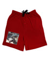 TooLoud White Wolf Face Adult Lounge Shorts-Lounge Shorts-TooLoud-Red-Small-Davson Sales