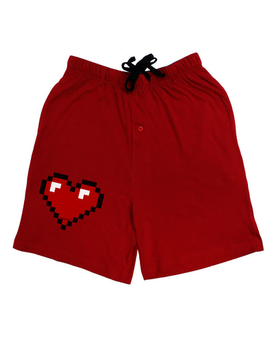 Pixel Heart Design 1 - Valentine's Day Adult Lounge Shorts - Red or Black by TooLoud-Lounge Shorts-TooLoud-Black-Small-Davson Sales