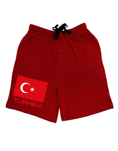 Turkey Flag with Text Adult Lounge Shorts by TooLoud-Lounge Shorts-TooLoud-Red-Small-Davson Sales