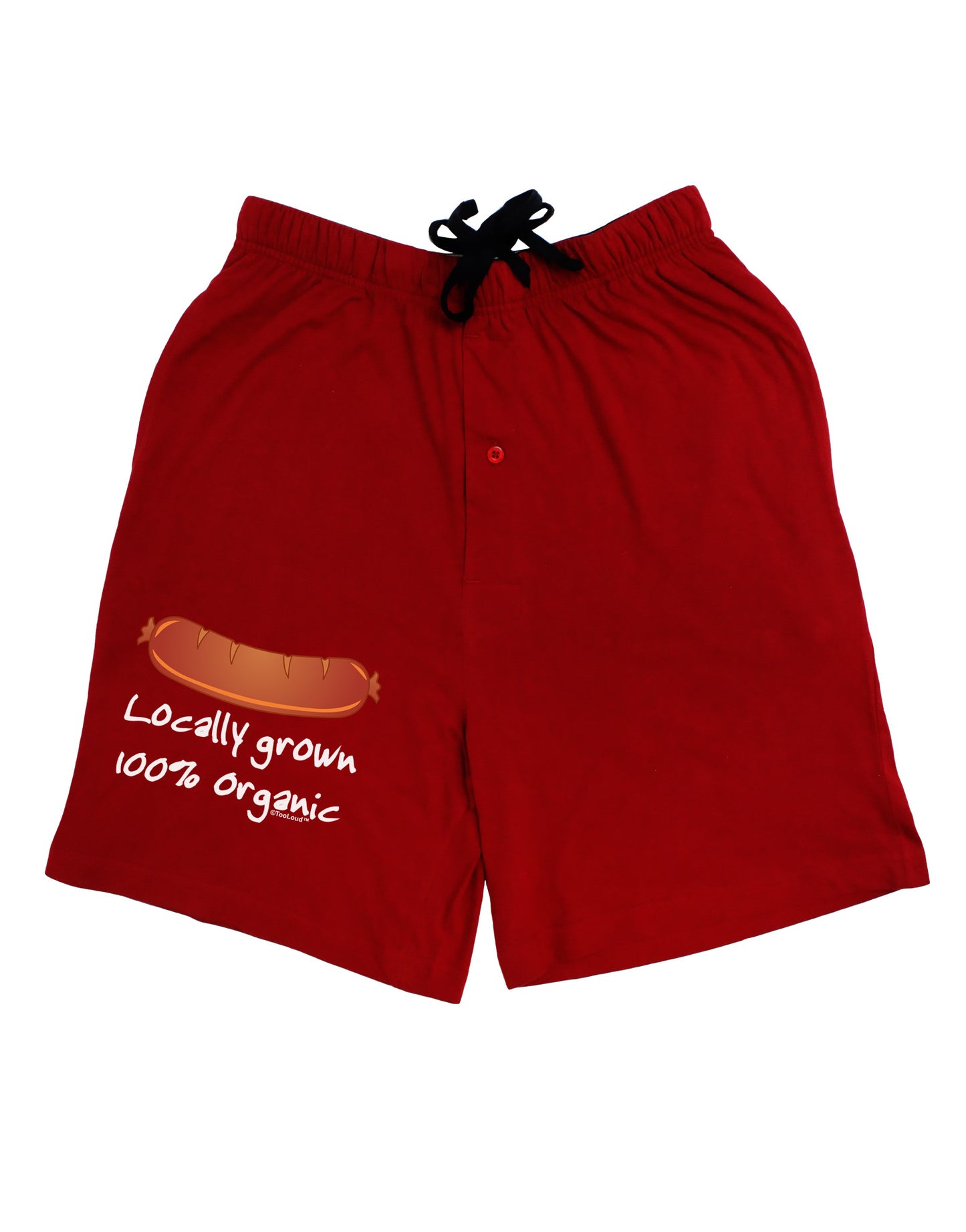 Locally Grown Organic Sausage Adult Lounge Shorts-Lounge Shorts-TooLoud-Red-Small-Davson Sales