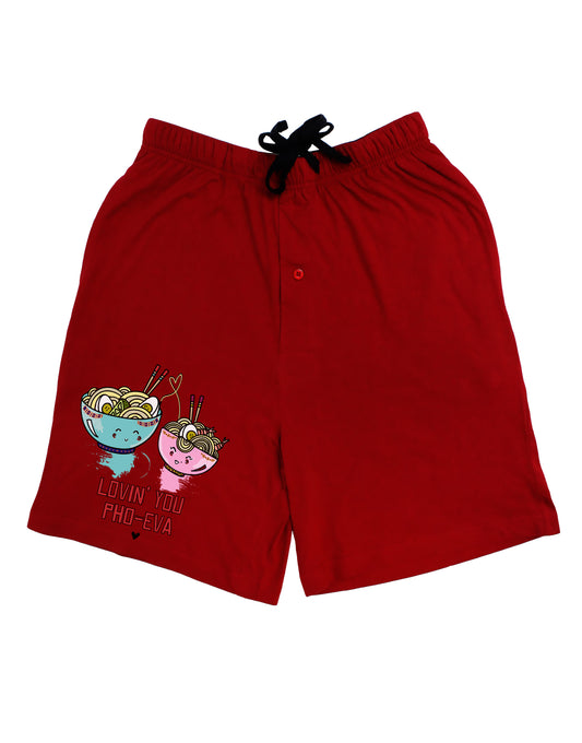 TooLoud Lovin you Pho Eva Dark Adult Lounge Shorts-Lounge Shorts-TooLoud-Red-Small-Davson Sales