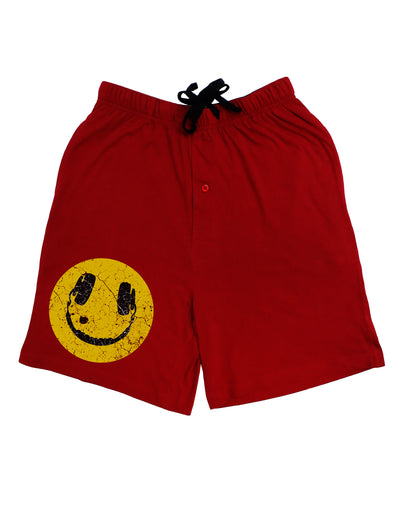 EDM Smiley Face Adult Lounge Shorts by TooLoud-Lounge Shorts-TooLoud-Red-Small-Davson Sales