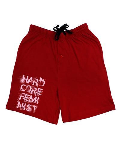 Hardcore Feminist - Pink Adult Lounge Shorts-Lounge Shorts-TooLoud-Red-Small-Davson Sales