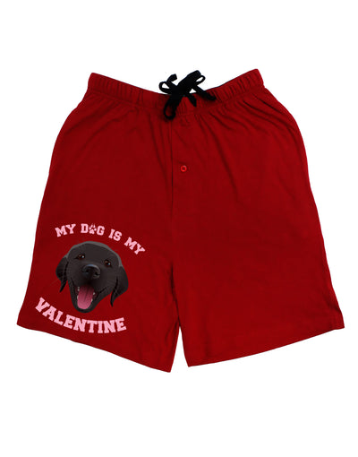 My Dog is my Valentine Black Adult Lounge Shorts-Lounge Shorts-TooLoud-Red-Small-Davson Sales