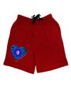 Water Droplet Heart Blue Adult Lounge Shorts - Red or Black by TooLoud-Lounge Shorts-TooLoud-Black-Small-Davson Sales