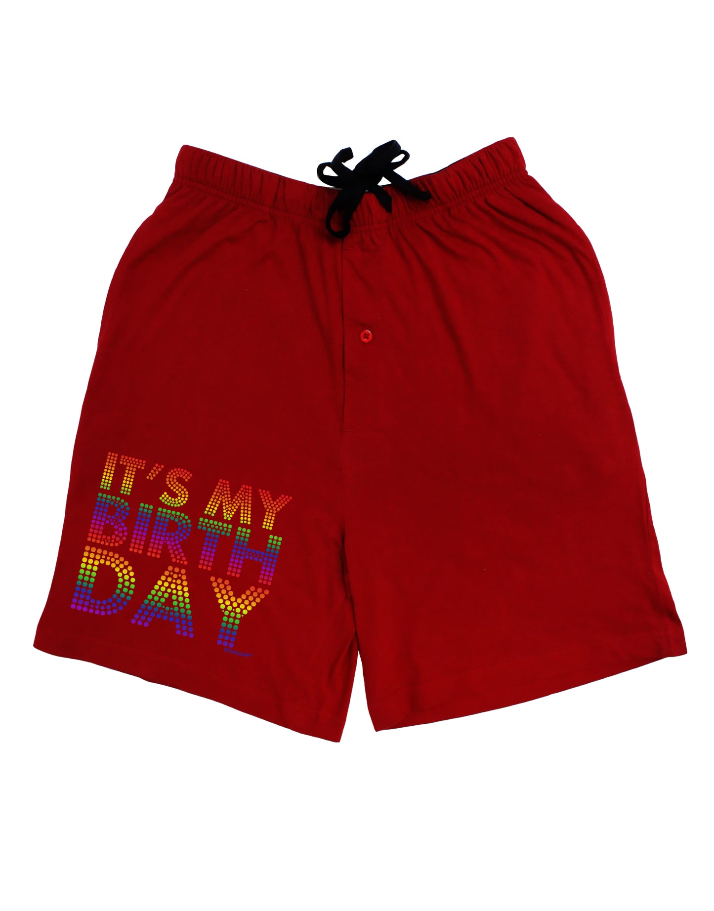 It's My Birthday - Candy Colored Dots Adult Lounge Shorts - Red or Black by TooLoud-Lounge Shorts-TooLoud-Black-Small-Davson Sales