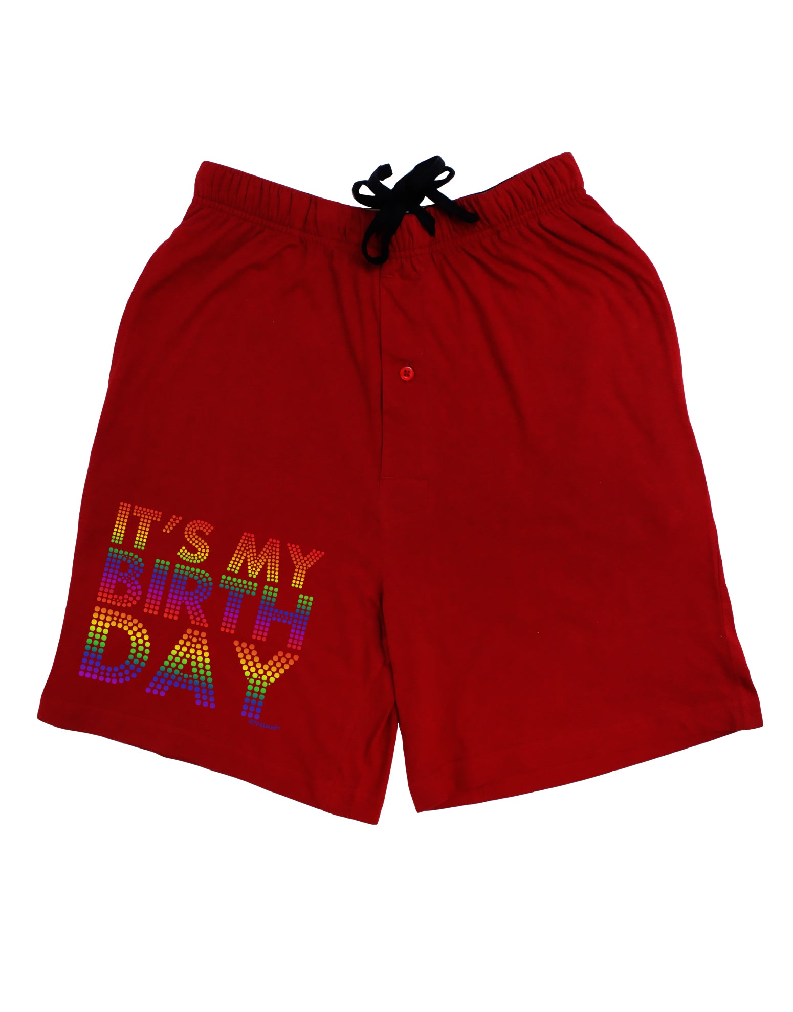 It's My Birthday - Candy Colored Dots Adult Lounge Shorts - Red or Black by TooLoud-Lounge Shorts-TooLoud-Black-Small-Davson Sales