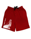 Oakland Text Bay Bridge Adult Lounge Shorts-Lounge Shorts-TooLoud-Red-Small-Davson Sales