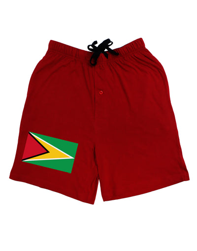 TooLoud Guyana Flag Dark Adult Lounge Shorts-Lounge Shorts-TooLoud-Red-Small-Davson Sales