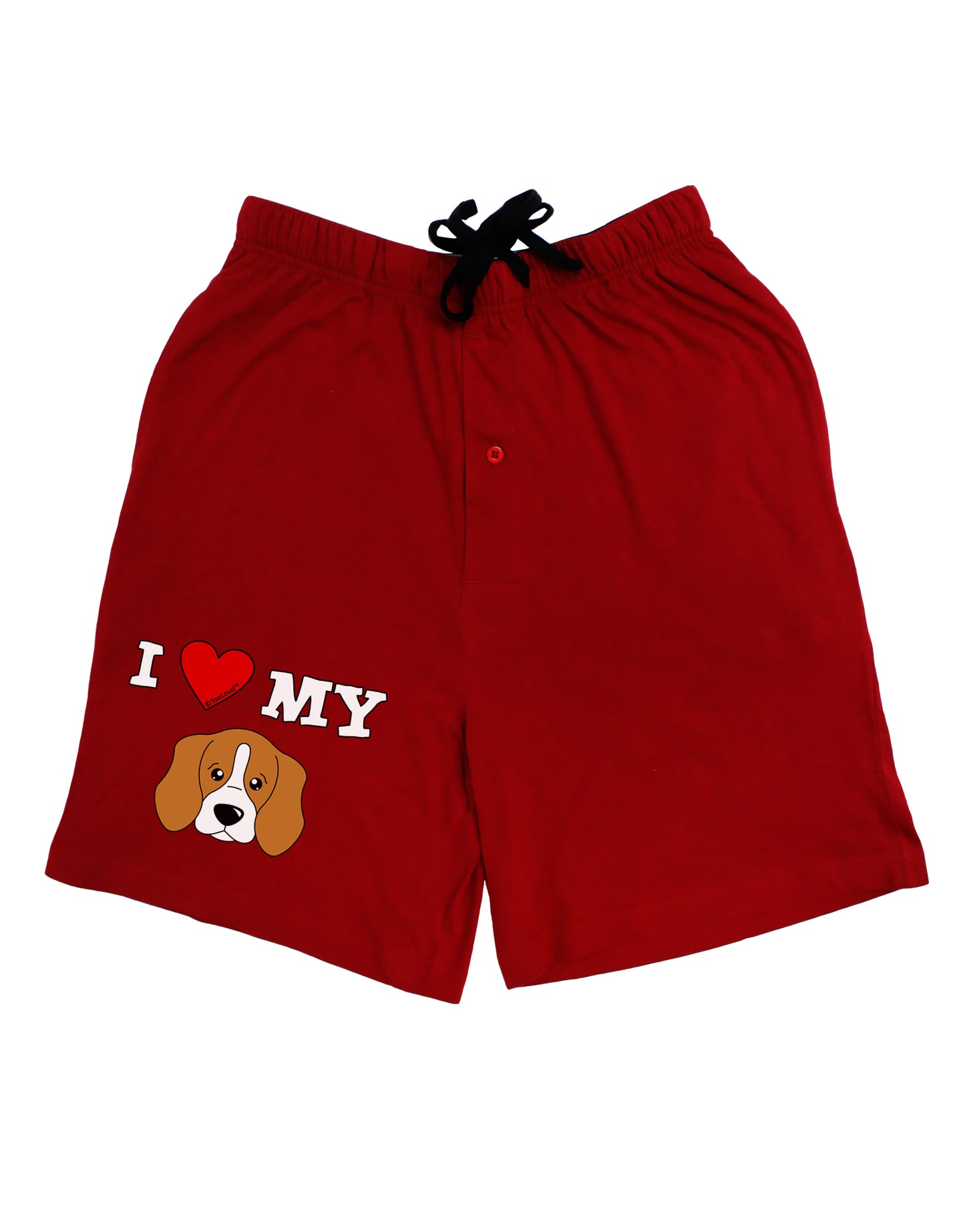 I Heart My - Cute Beagle Dog Adult Lounge Shorts - Red or Black by TooLoud-Lounge Shorts-TooLoud-Black-Small-Davson Sales