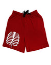 Skeleton Ribcage Halloween Adult Lounge Shorts - Red or Black-Lounge Shorts-TooLoud-Red-Small-Davson Sales