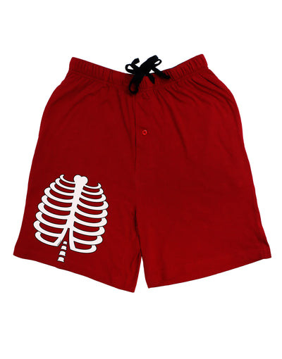 Skeleton Ribcage Halloween Adult Lounge Shorts - Red or Black-Lounge Shorts-TooLoud-Red-Small-Davson Sales