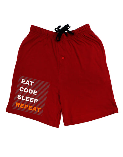 Eat Sleep Code Repeat Adult Lounge Shorts by TooLoud-Lounge Shorts-TooLoud-Red-Small-Davson Sales