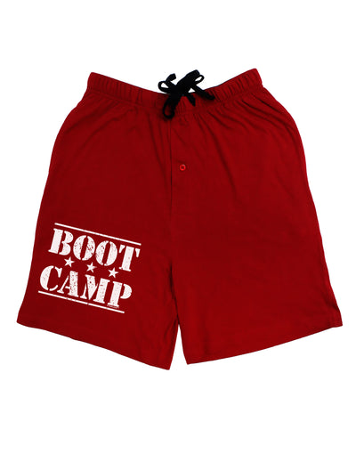 Bootcamp Large distressed Text Adult Lounge Shorts-Lounge Shorts-TooLoud-Red-Small-Davson Sales