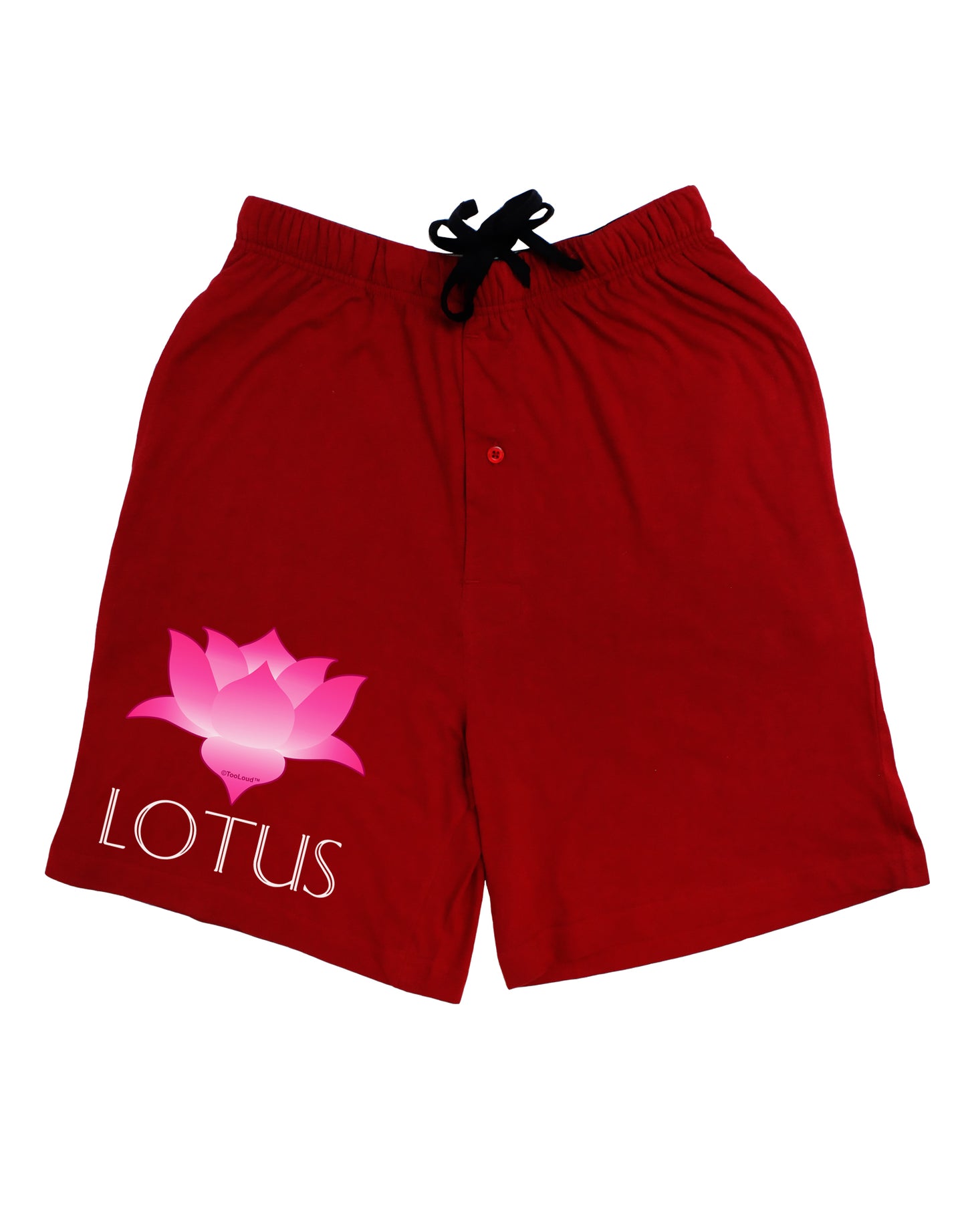 Lotus Flower Design Gradient - Text Adult Lounge Shorts - Red or Black by TooLoud-Lounge Shorts-TooLoud-Black-Small-Davson Sales