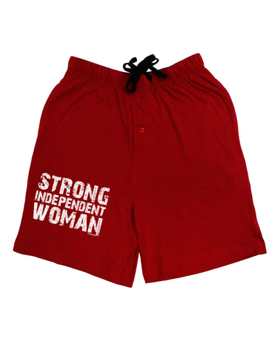 Strong Independent Woman Adult Lounge Shorts-Lounge Shorts-TooLoud-Red-Small-Davson Sales