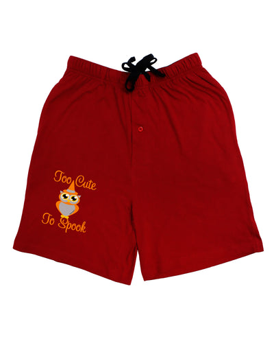 Owl Too Cute Orange Adult Lounge Shorts-Lounge Shorts-TooLoud-Red-Small-Davson Sales