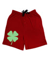 Lucky Four Leaf Clover St Patricks Day Adult Lounge Shorts - Red- Medium-Lounge Shorts-TooLoud-Davson Sales