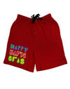 Happy Mardi Gras Text 2 Adult Lounge Shorts-Lounge Shorts-TooLoud-Red-Small-Davson Sales