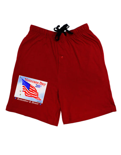 Veterans Day 2015 WaterColor Relaxed Adult Lounge Shorts-Lounge Shorts-TooLoud-Red-Small-Davson Sales