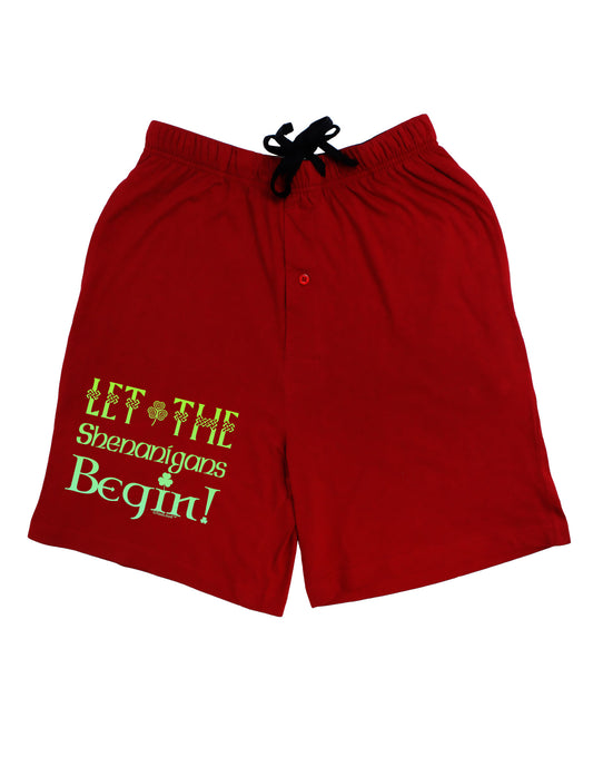Let the Shenanigans Begin Adult Lounge Shorts-Lounge Shorts-TooLoud-Red-Small-Davson Sales