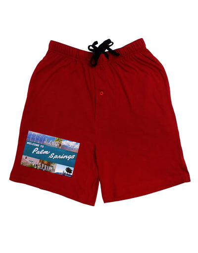 TooLoud Welcome to Palm Springs Collage Adult Lounge Shorts-Lounge Shorts-TooLoud-Red-Small-Davson Sales